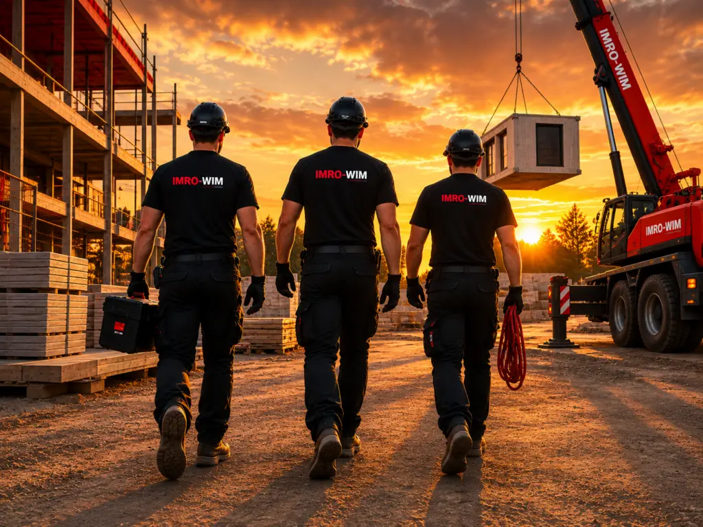Mitarbeiter der IMRO-WIM GmbH auf dem Weg zu einem Bauprojekt